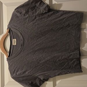 Aritzia Wilfred Free Tee S Gray Cropped 100% Cotton Short Sleeve T-Shirt Top